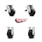 Service Caster 6 Inch Rubber on Steel Caster Set with Roller Bearings 2 Brakes 2 Rigid SCC SCC-TTL30S620-RSR-2-R-2 - alternate 5